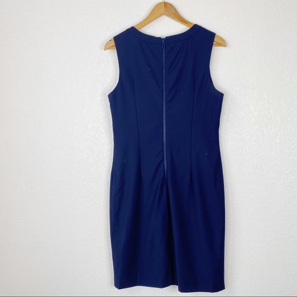 Pink Tartan Blue Wool Blend Sheath Dress - Picture 7 of 7
